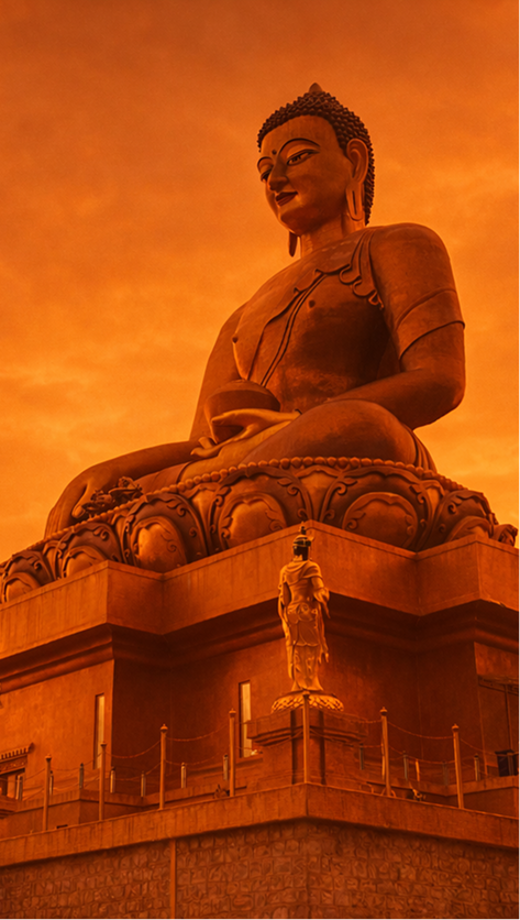 Serene golden Buddha Dordenma statue in Thimphu